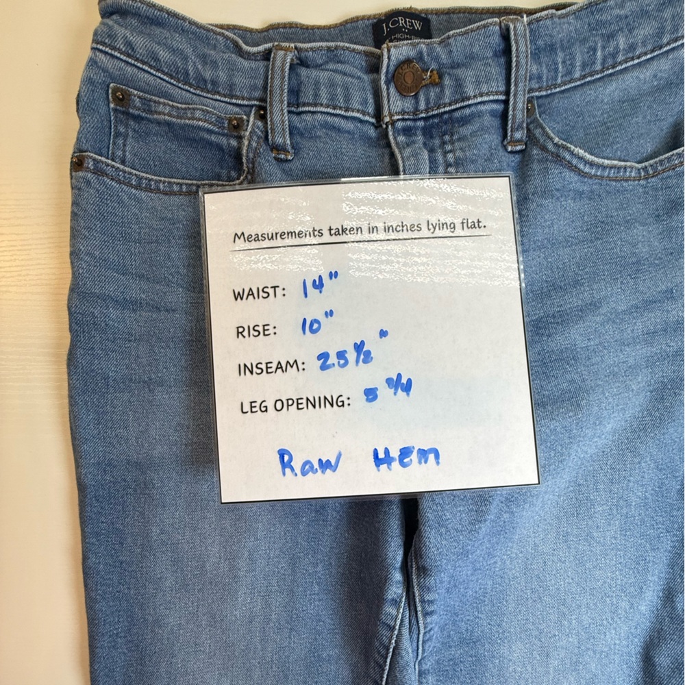 J. Crew Classic Blue Women's Jeans Hi waist size 28. Skinny raw hem. - Picture 8 of 8